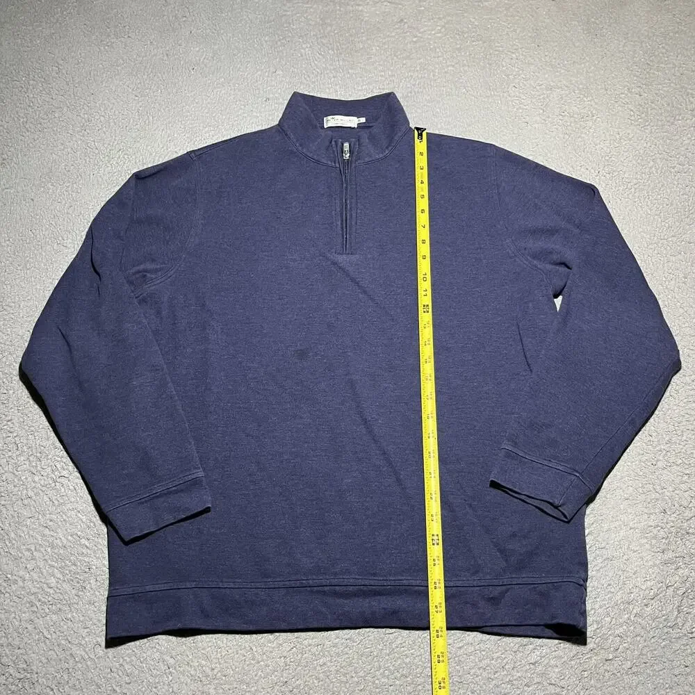 Peter Millar Crown Comfort 1/4 Zip Pullover Mens XL Blue Golf Logo Soft Preppy